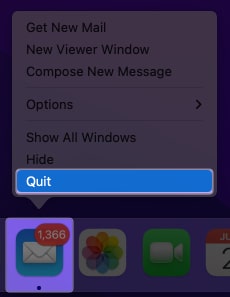 Force Quit Mail App