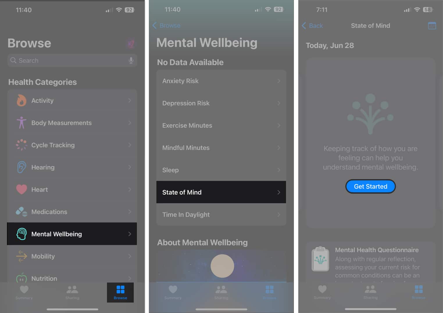 Get started your State of Mind in Health App