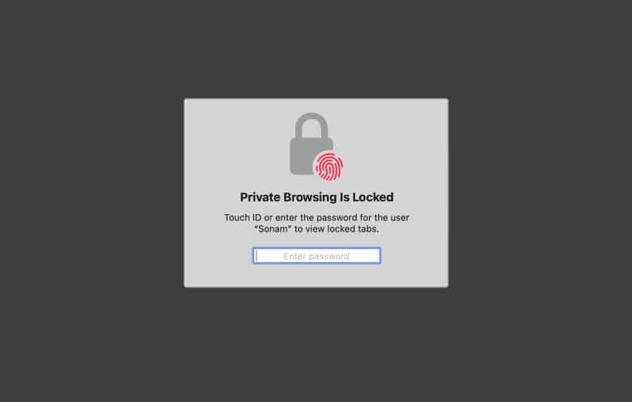 Unlock private window on mac