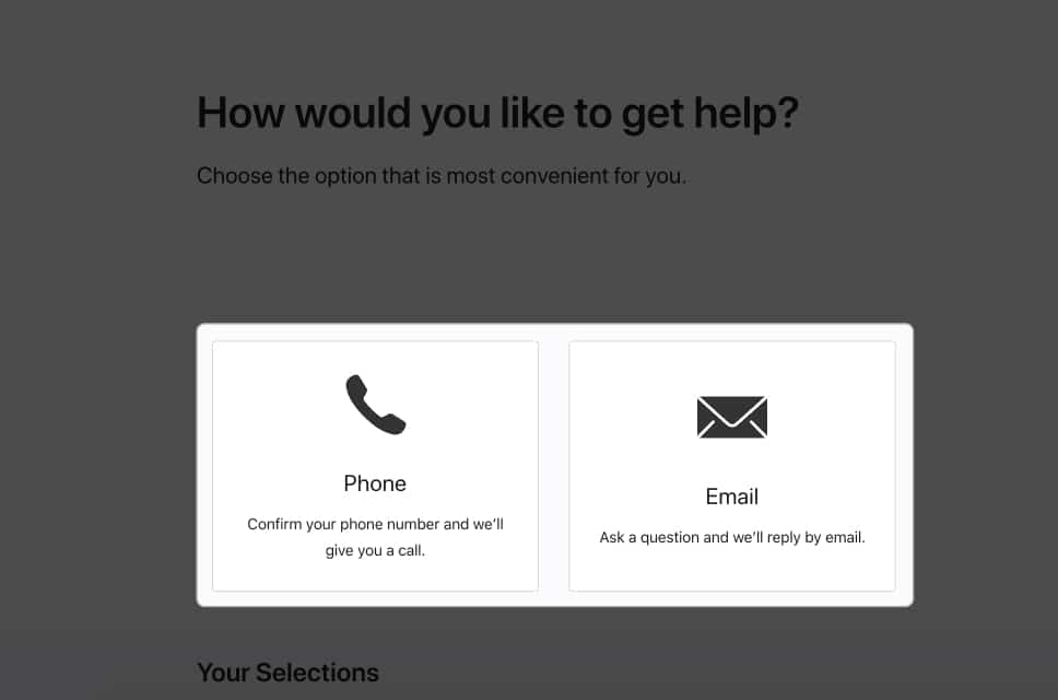 Methods to get in touch with Apple Support