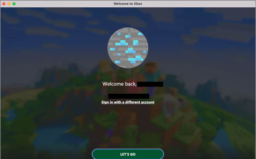 Select LETS GO to Play Minecraft on Mac
