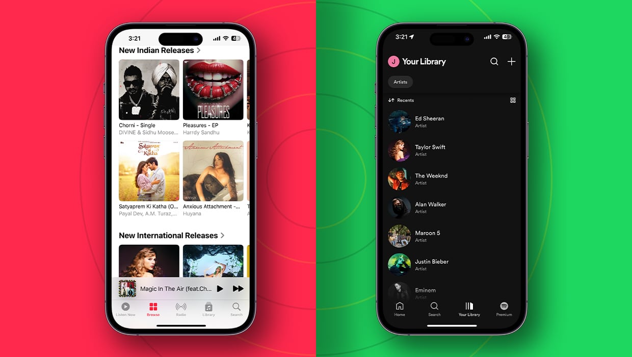 Apple Music and Spotify Library comparison