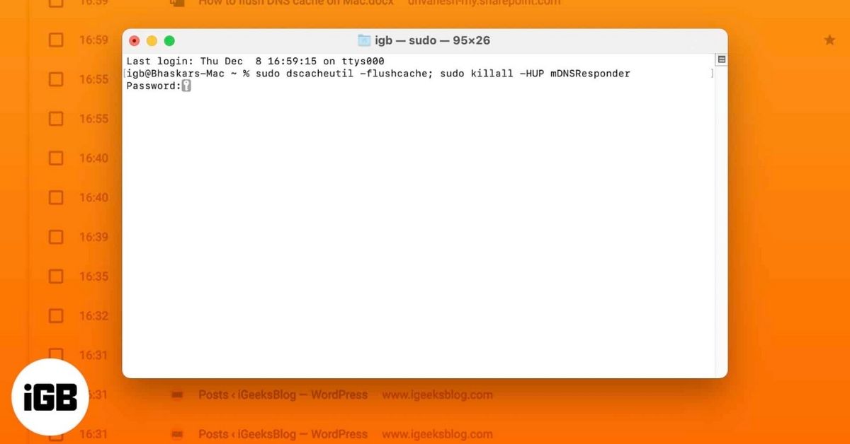 Flush DNS Cache on Mac