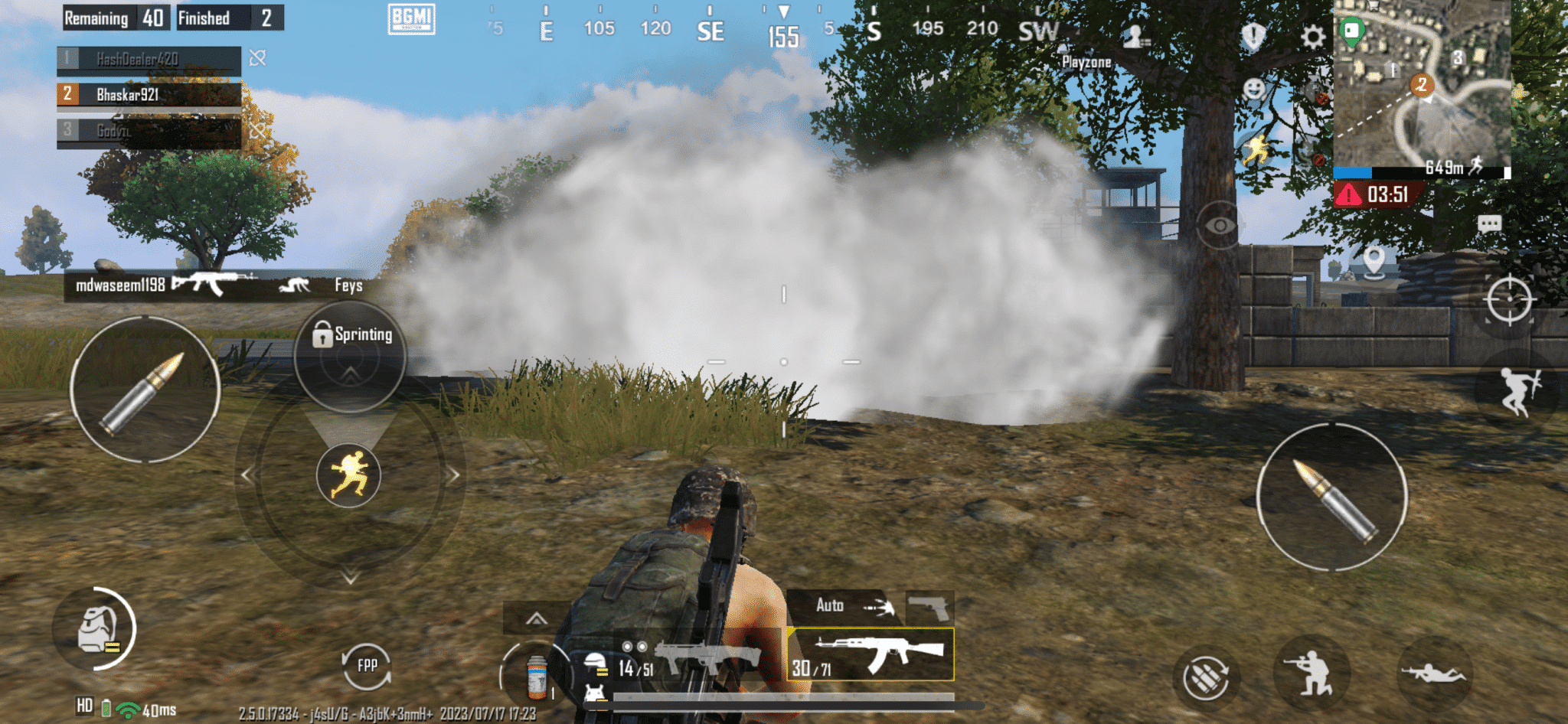 Use smoke in BGMI