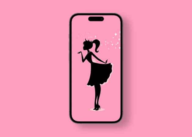 Silhouette Barbie wallpaper for iPhone