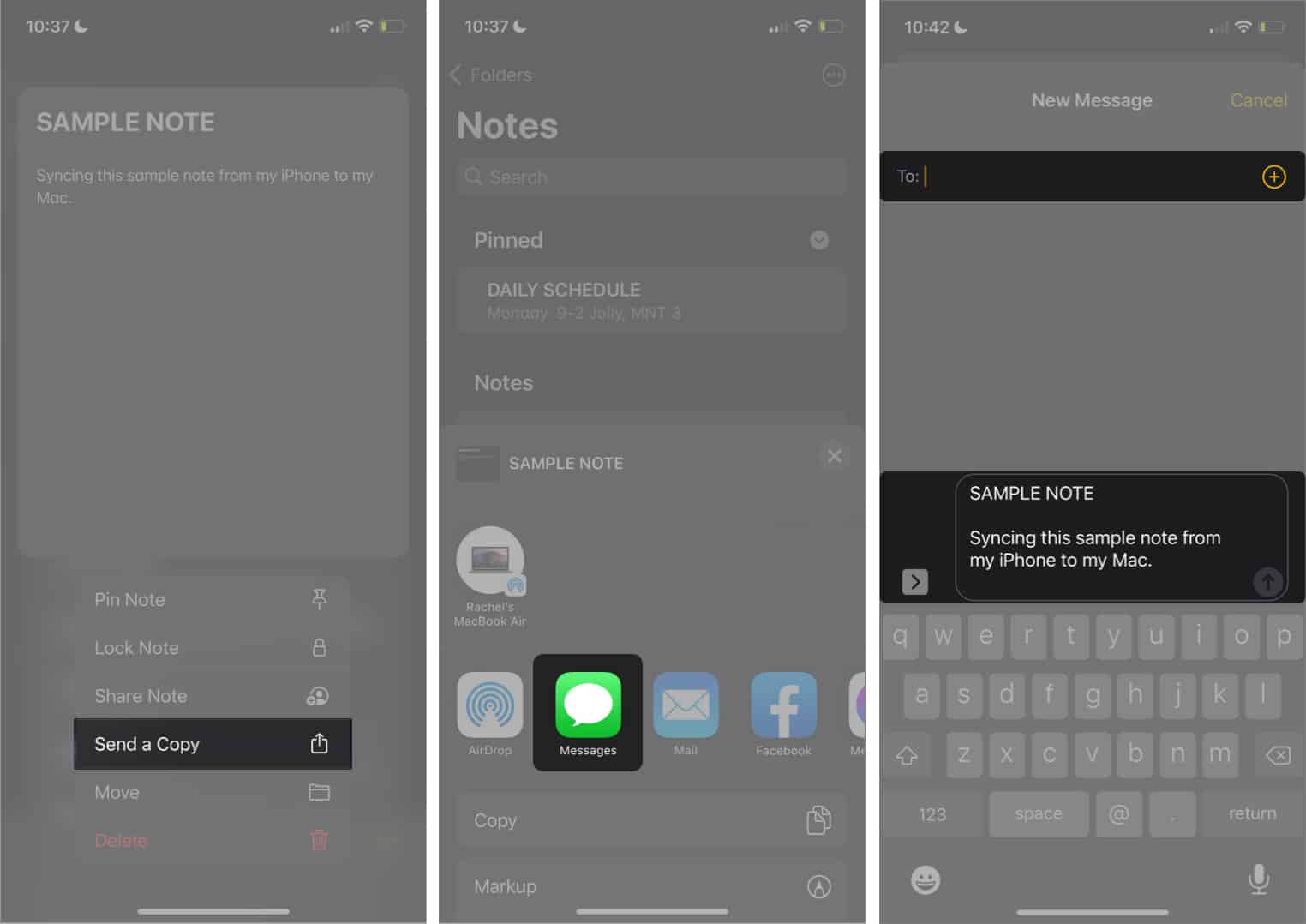 Sync Notes from iPhone to Mac via Messages