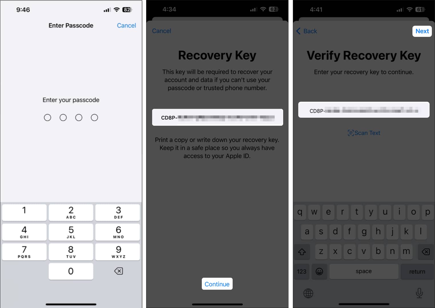 Verify Recovery Key