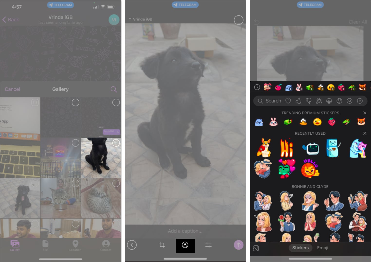 Add emoji or animated stickers to images or videos