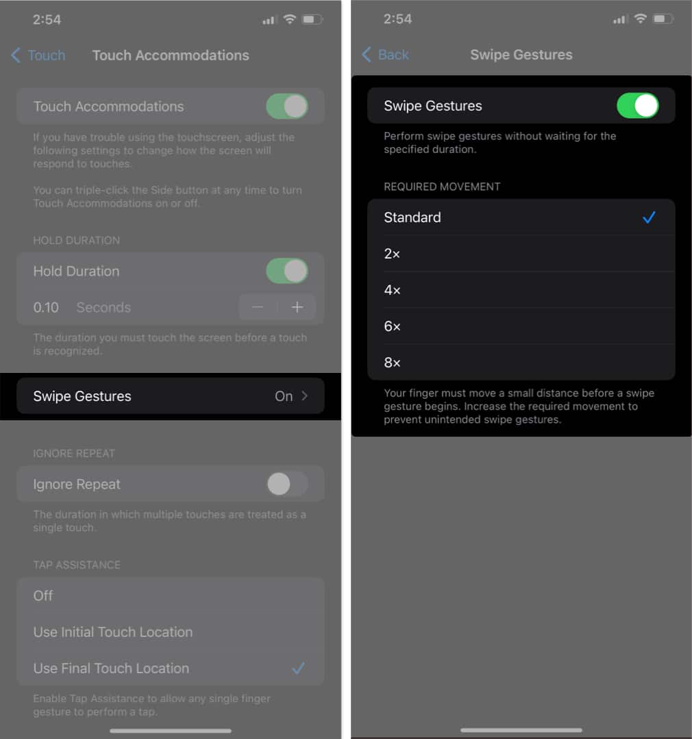 Enable Swipe Gestures and pick a swipe movement