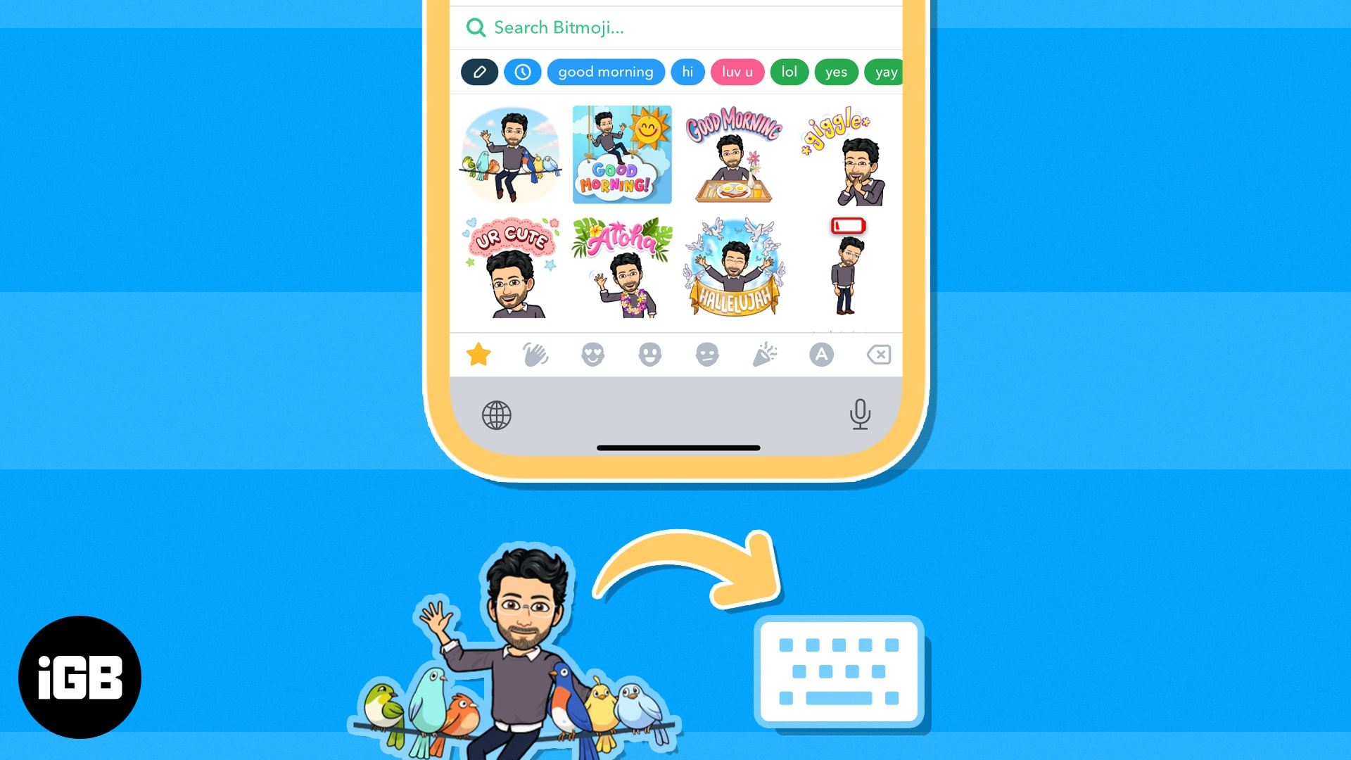 How to add bitmoji to iphone keyboard