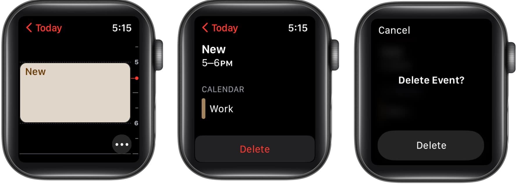 How to delete or change an event on Apple Watch