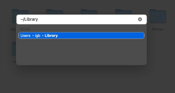 Search for ~Library and hit return