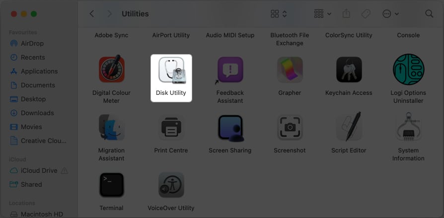 Select Disk Utility