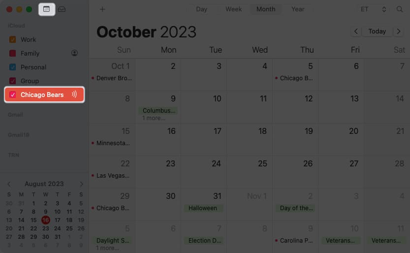 Select File and New Calendar Subscription