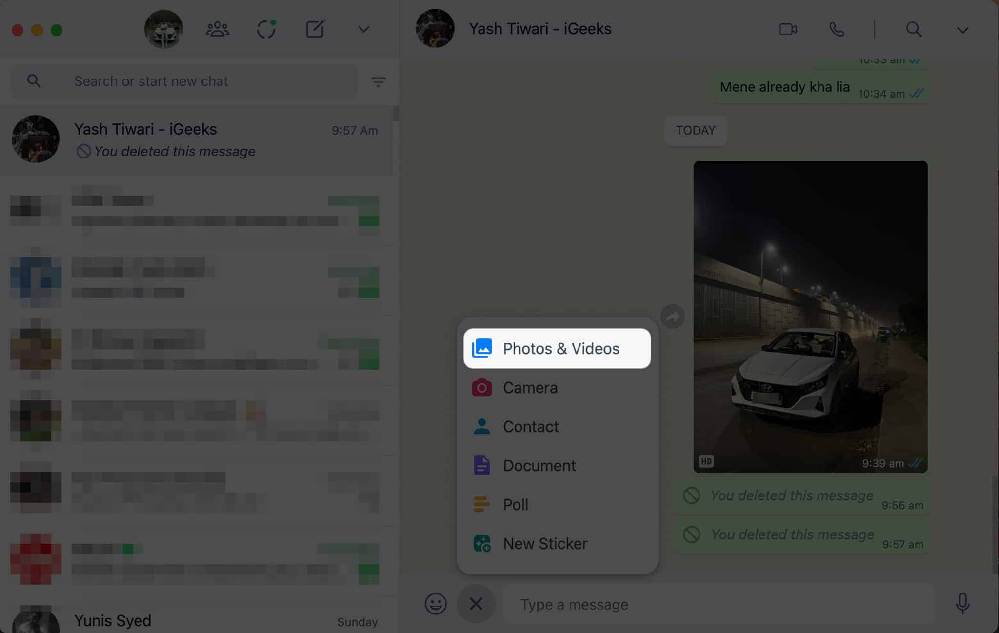 Ketik Foto Video dalam WhatsApp