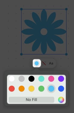 klik ikon warna, pilih warna dalam bentuk bebas