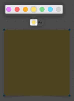 klik ikon warna, pilih warna dalam Bentuk Bebas