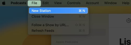 Click File New Station