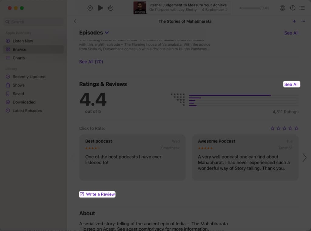 Click See All Write a Review