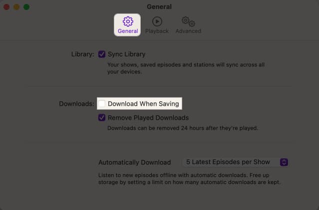 Disable Download When Saving