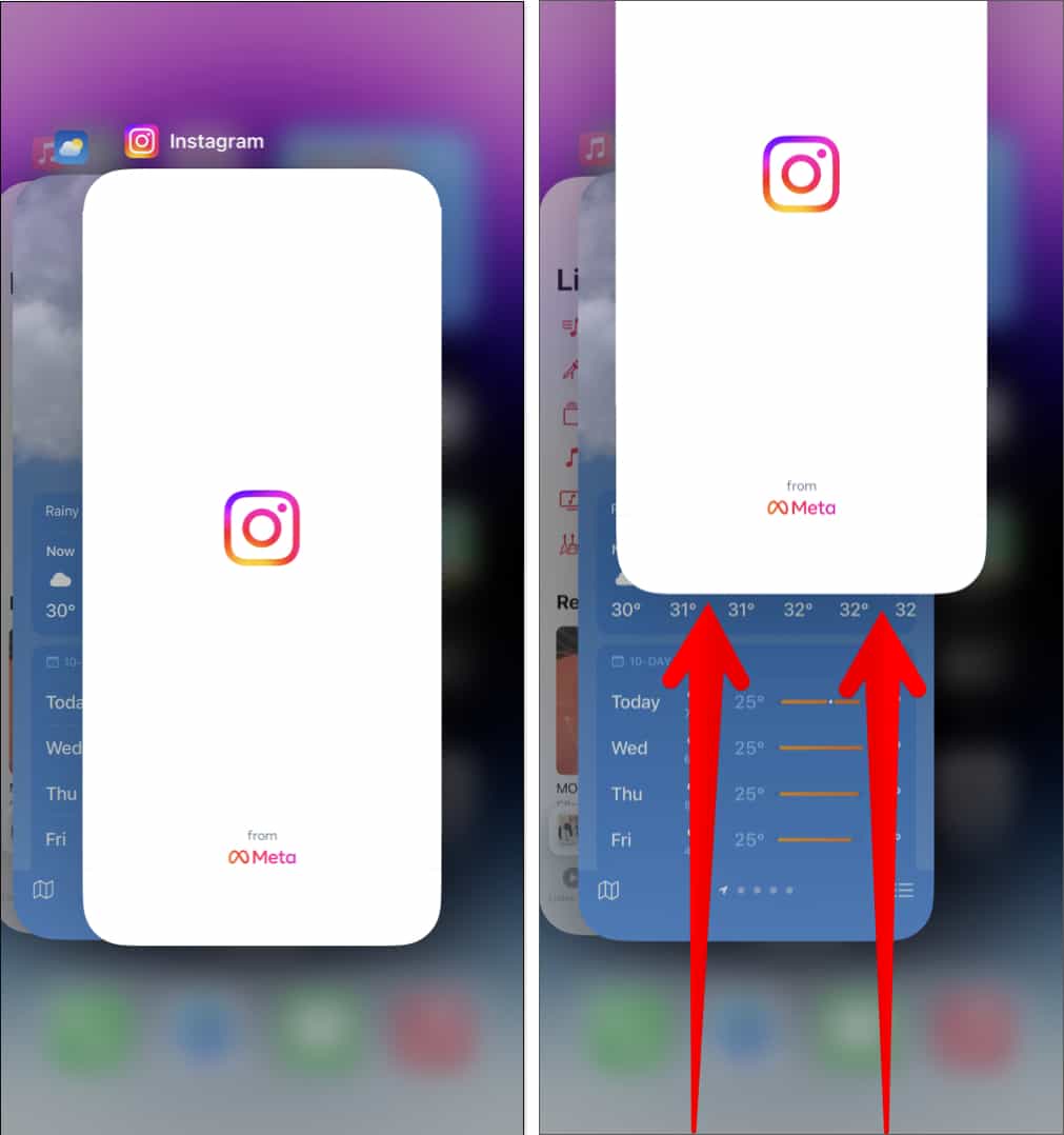 Force Quit Instagram on iPhone