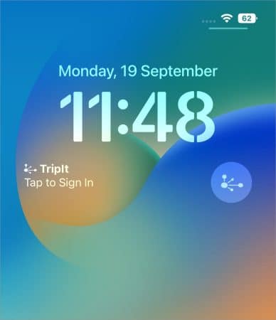 TripIt Lock Screen Widgets for iPhone
