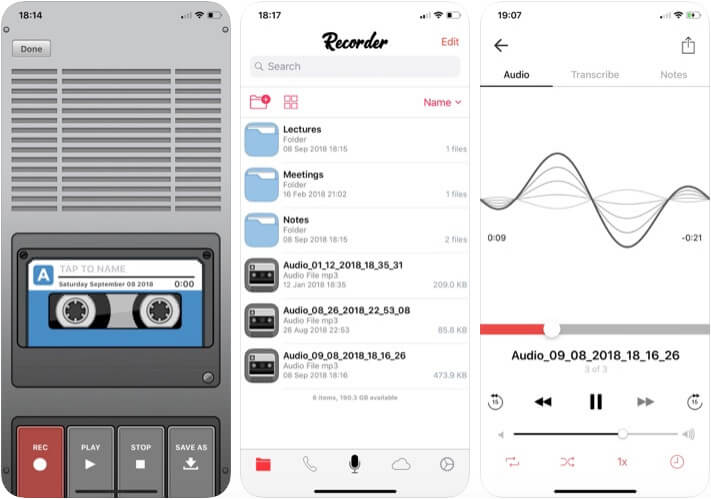 Voice Recorder & Audio Editor iPhone and iPad App Screenshot