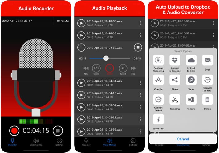 Voice Recorder iOS App Screenshot