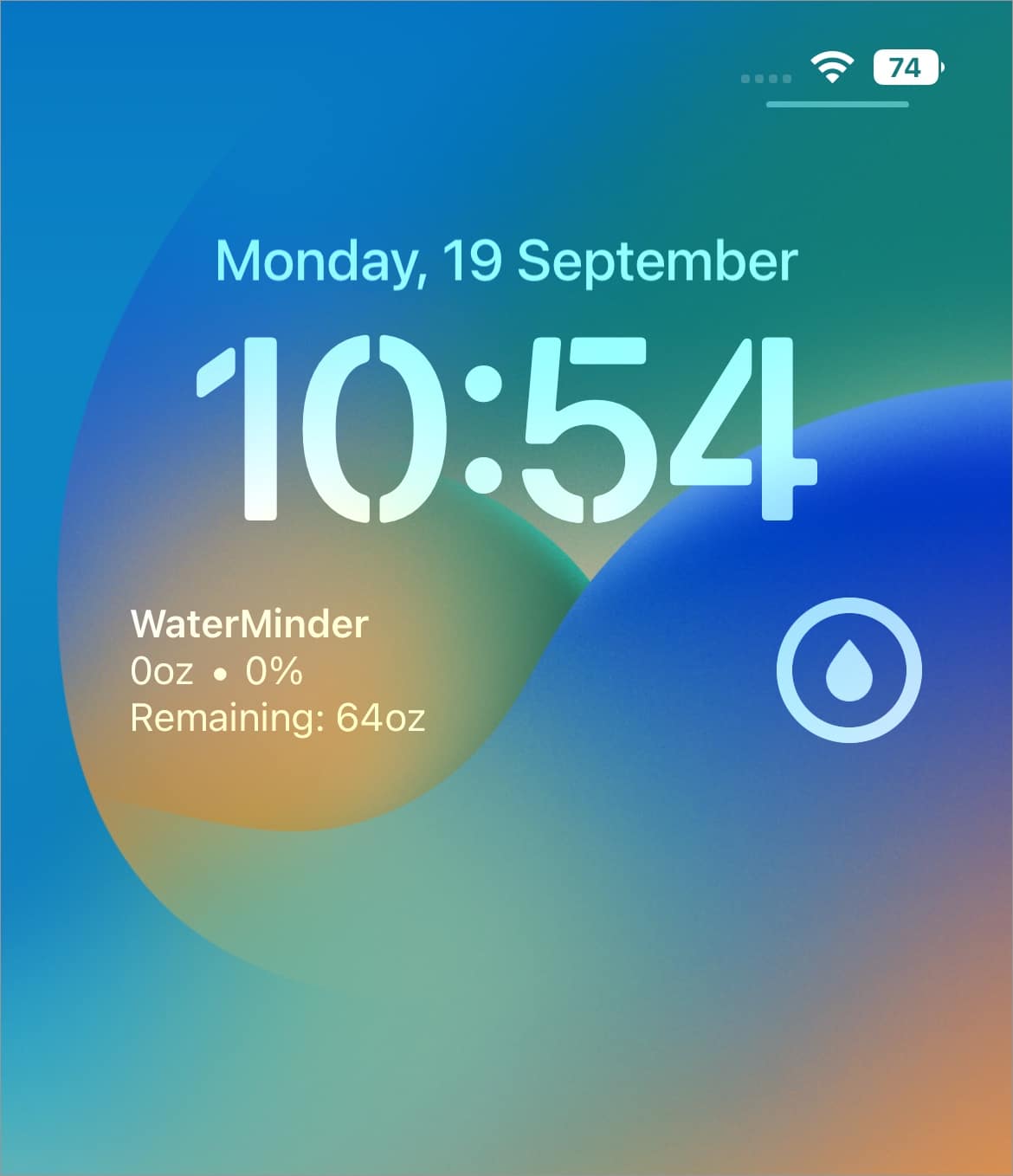 WaterMinder iOS Lock Screen Widgets