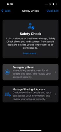 What is Safety Check in iOS 16