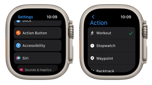 customize the Action button on Apple Watch Ultra on Apple watch