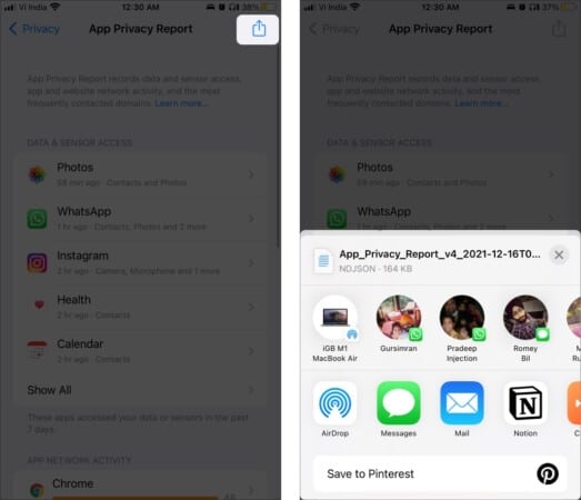 How to Share App Privacy Report on iPhone and iPad