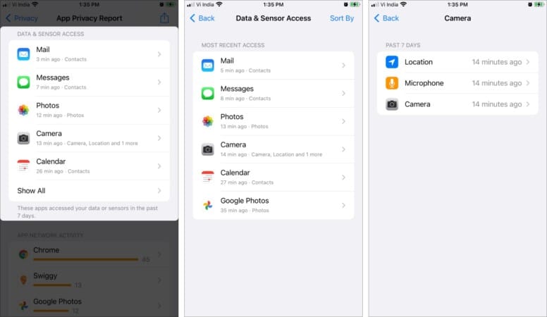 How to view App Privacy Report Data  Sensor Access