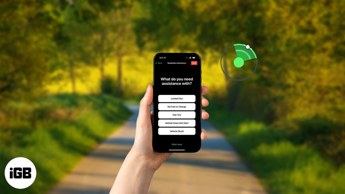 Iphone roadside assistance via satellite