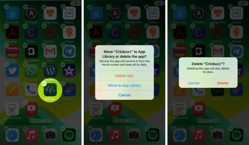 Long press on waiting apps and tap on delete on iphone 800x466 1
