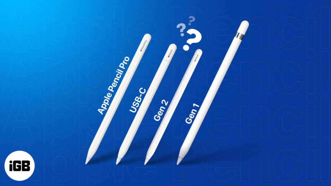 Apple Pencil Pro vs USB-C, 2, and 1