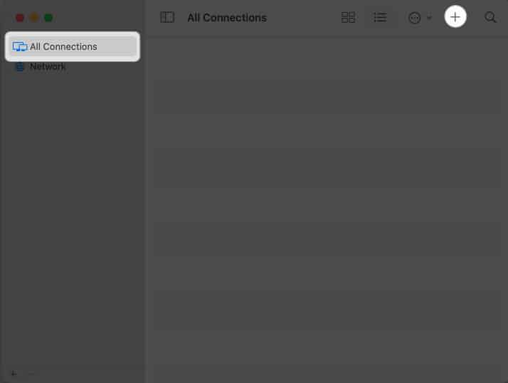 Ensure to be on All Connections and click the + icon