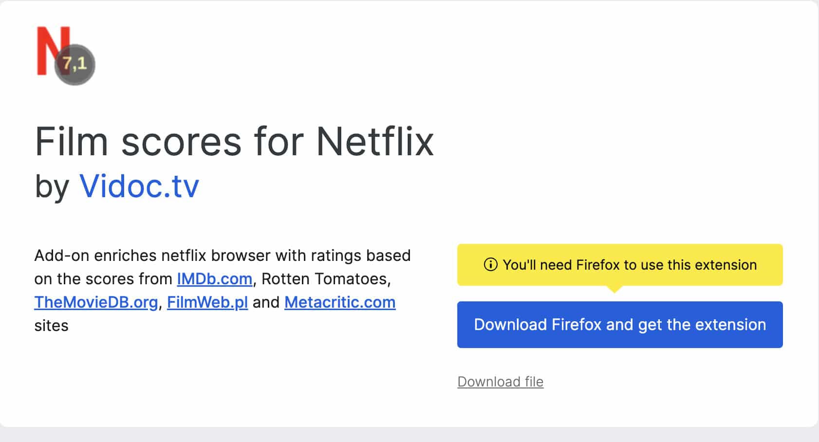Film Scores for Netflix Extension for FireFox