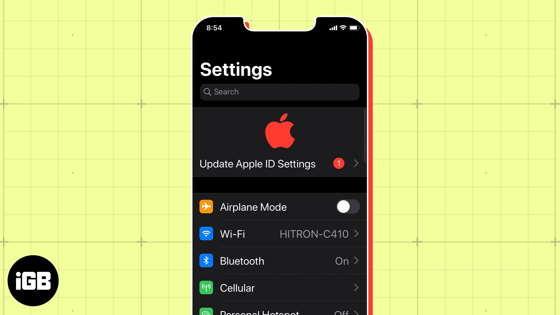 Fix update apple id settings stuck on iphone
