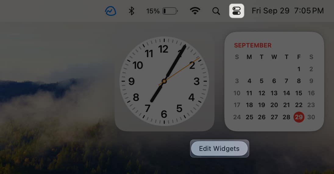 Go to Notification Center on Mac and Edit widgets