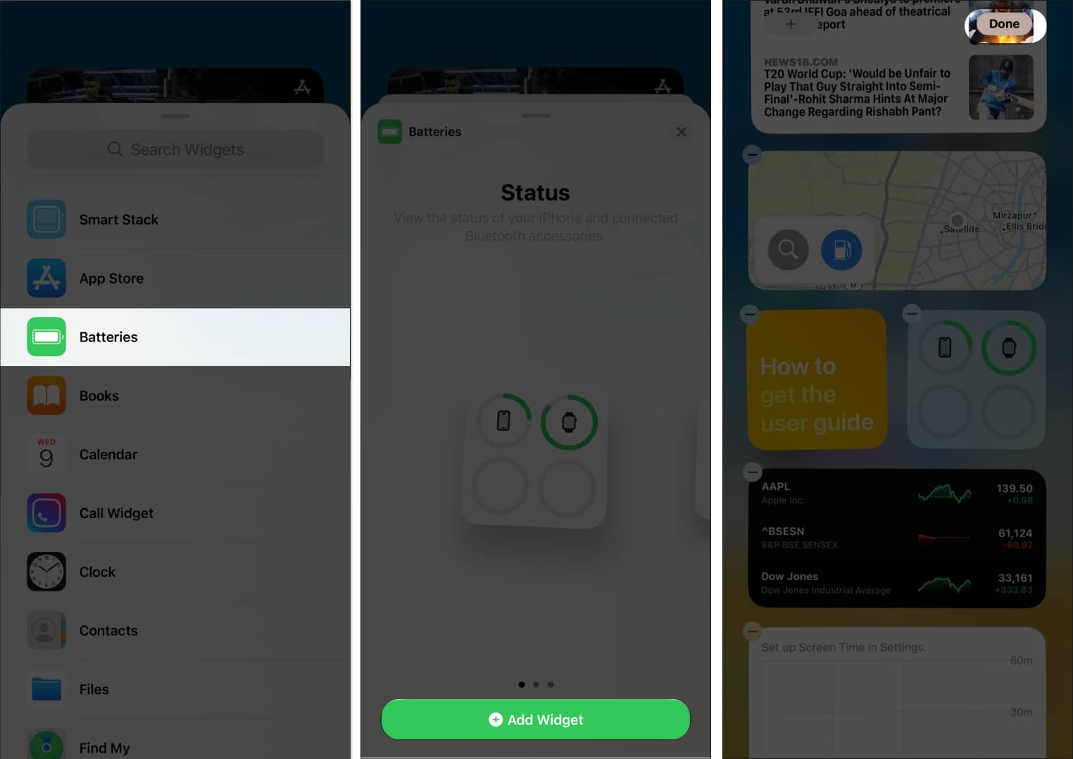 How to check battery life using today view iphone