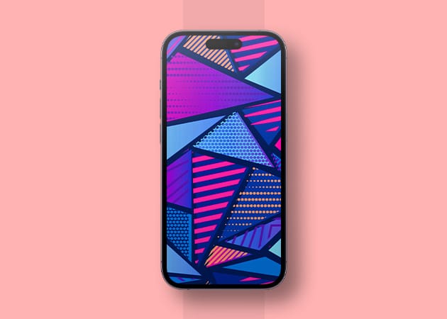 Neon tessellation board art wallpaper for iPhone