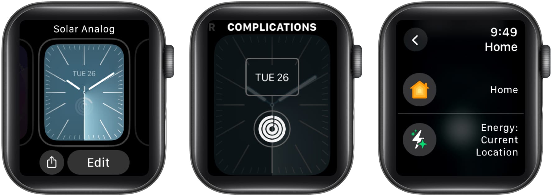 Select Energy for your current Watch face