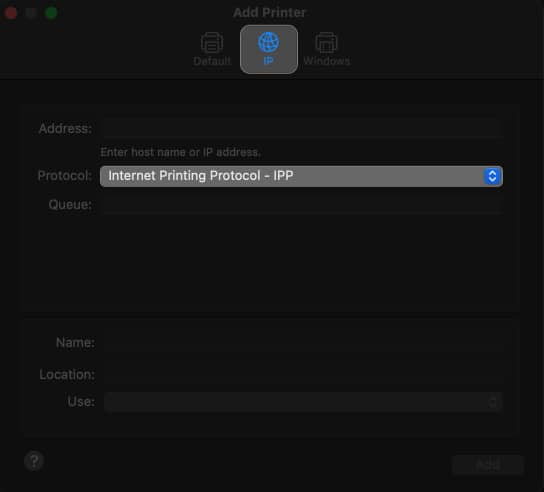 Select IP and locate Protocol menu