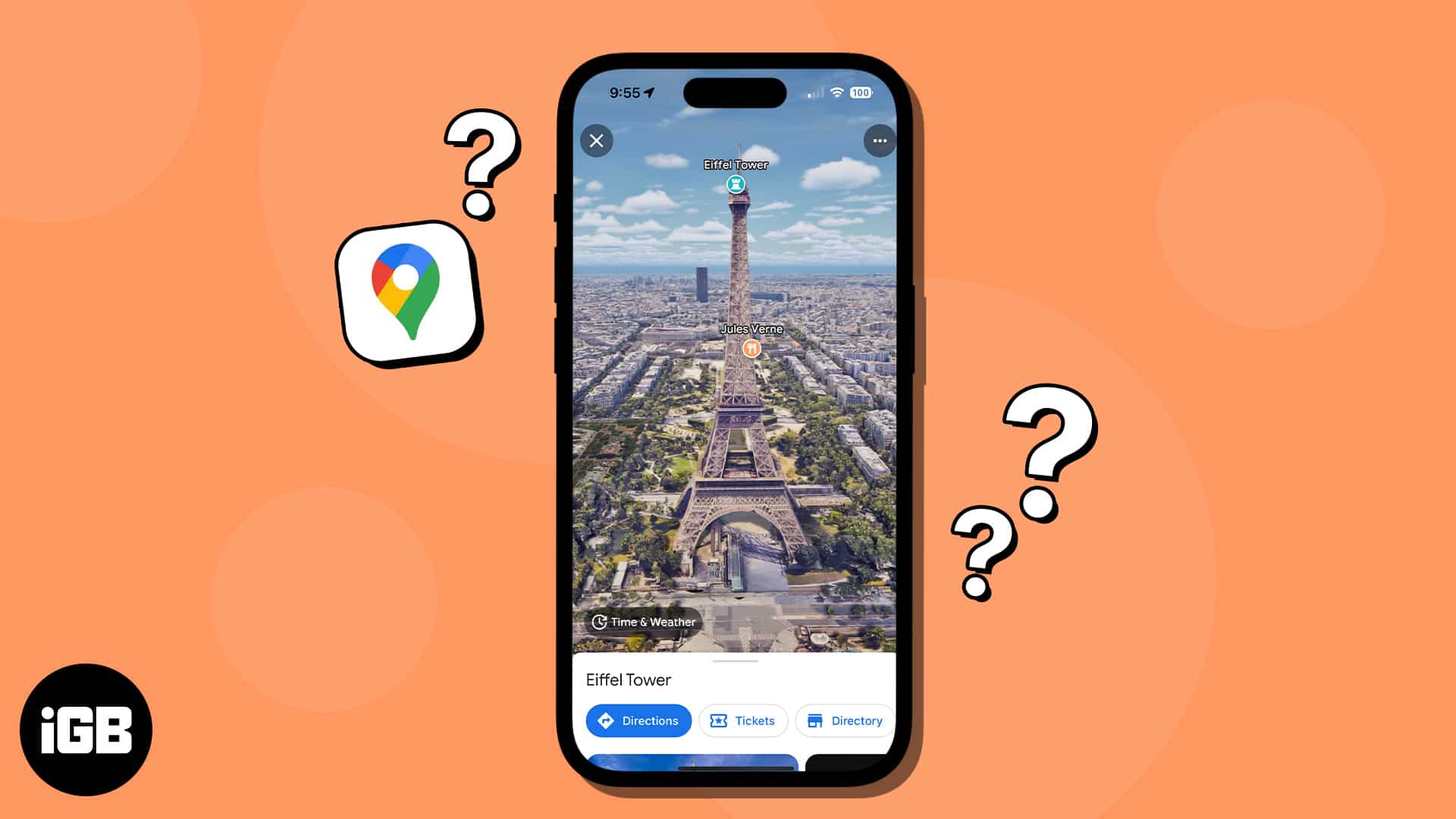 Use google maps immervise view on iphone