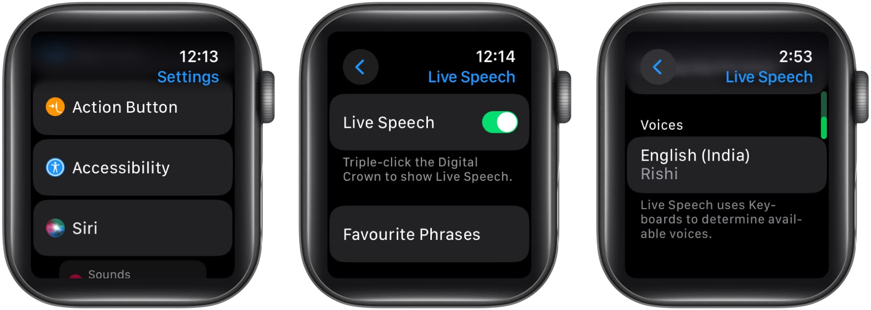 Használja az élő beszédet az Apple Watchon