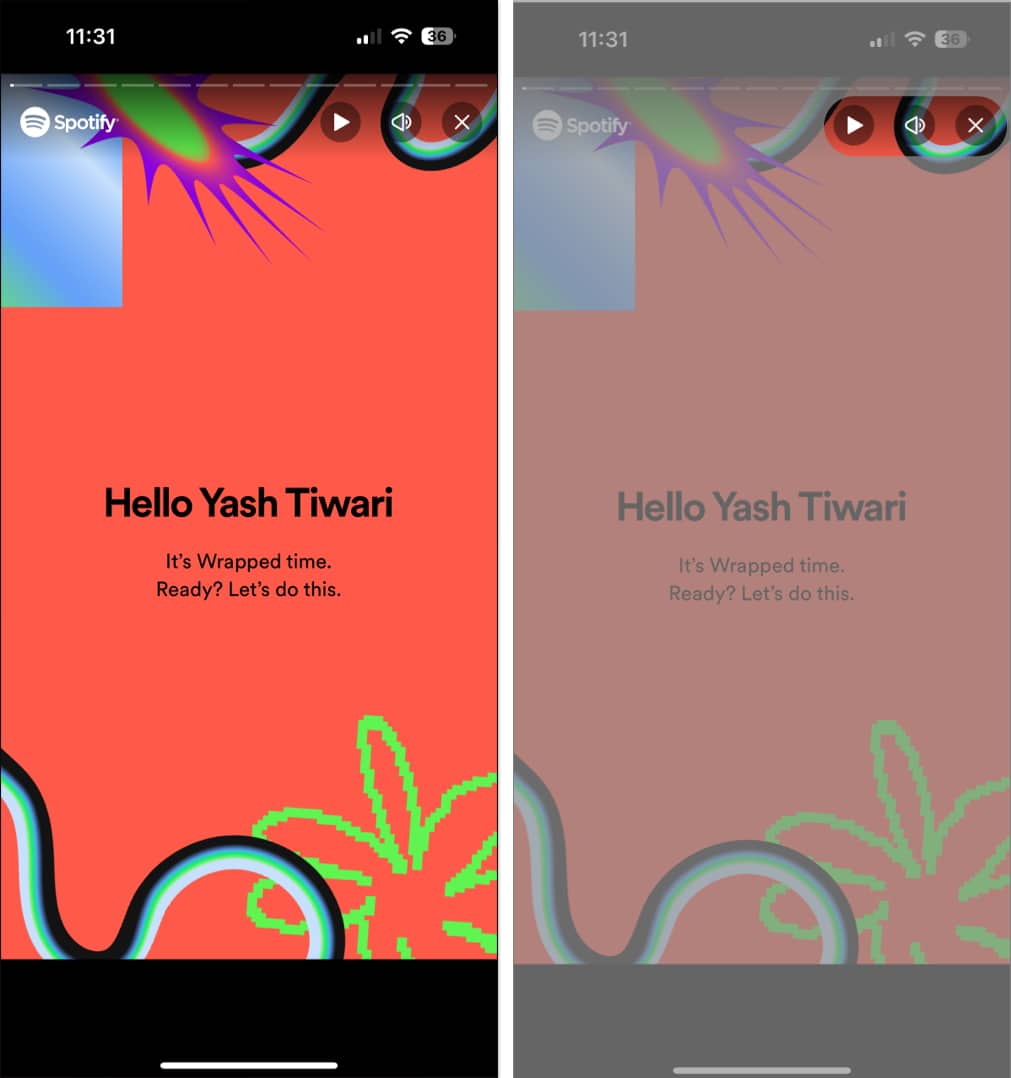 Spotify Highlights, Play-Pause, Səssiz, Bağlayın