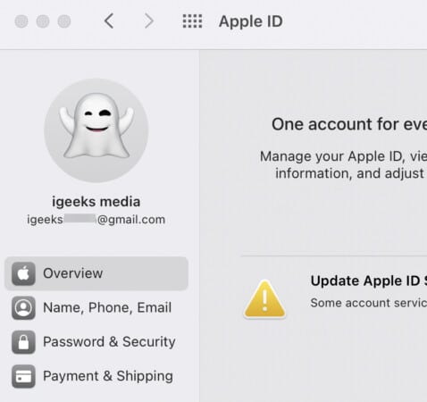 Apple ID on Mac