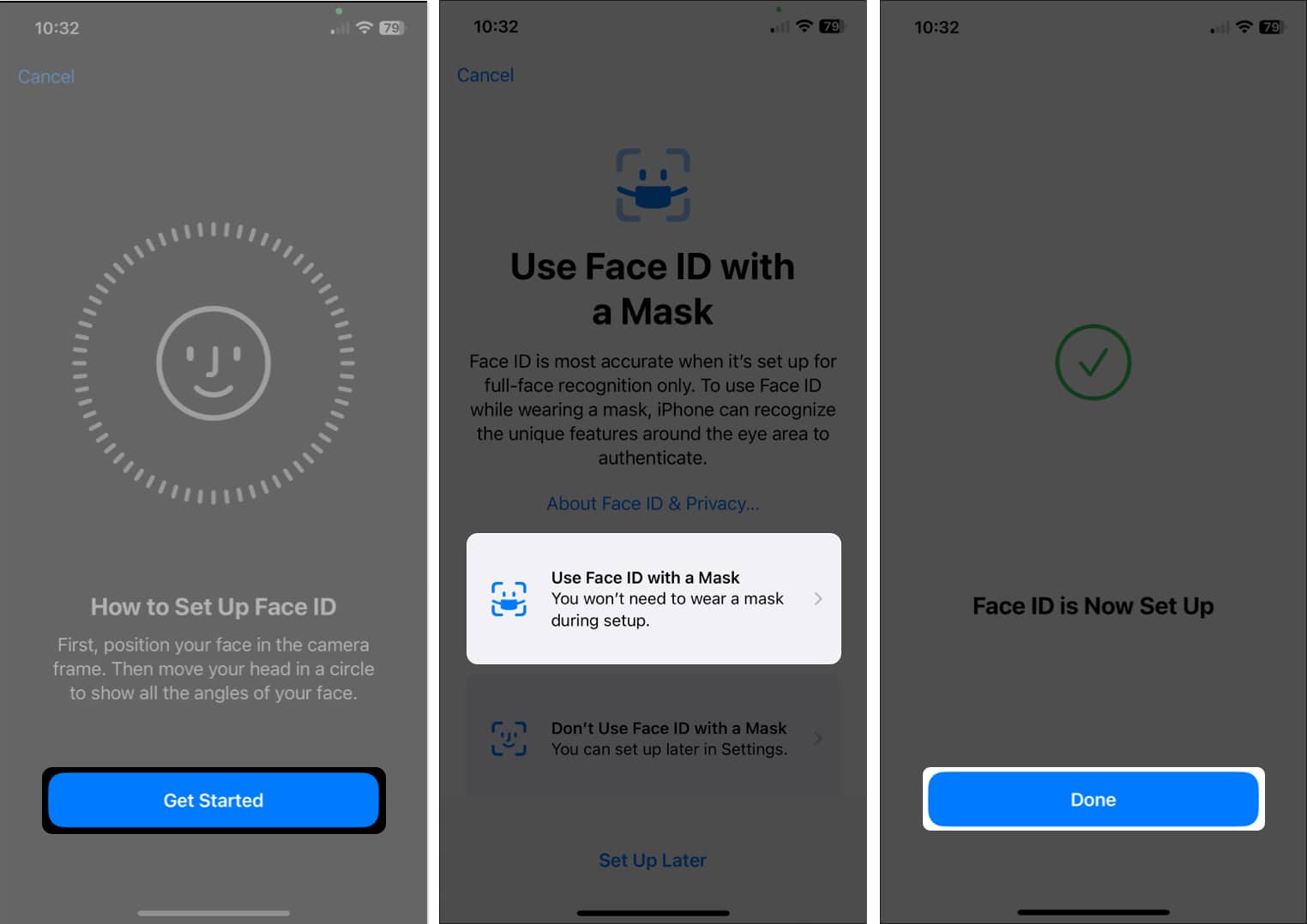 Create a second face ID