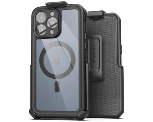Encased Titan Designed for iPhone 15 Pro Max Waterproof Case with Belt Clip